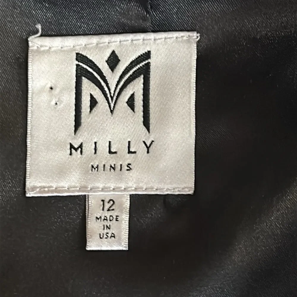 Milly Minis Luxury Dress Black and Gold Sequin Special Occasion Fit & Flare 12